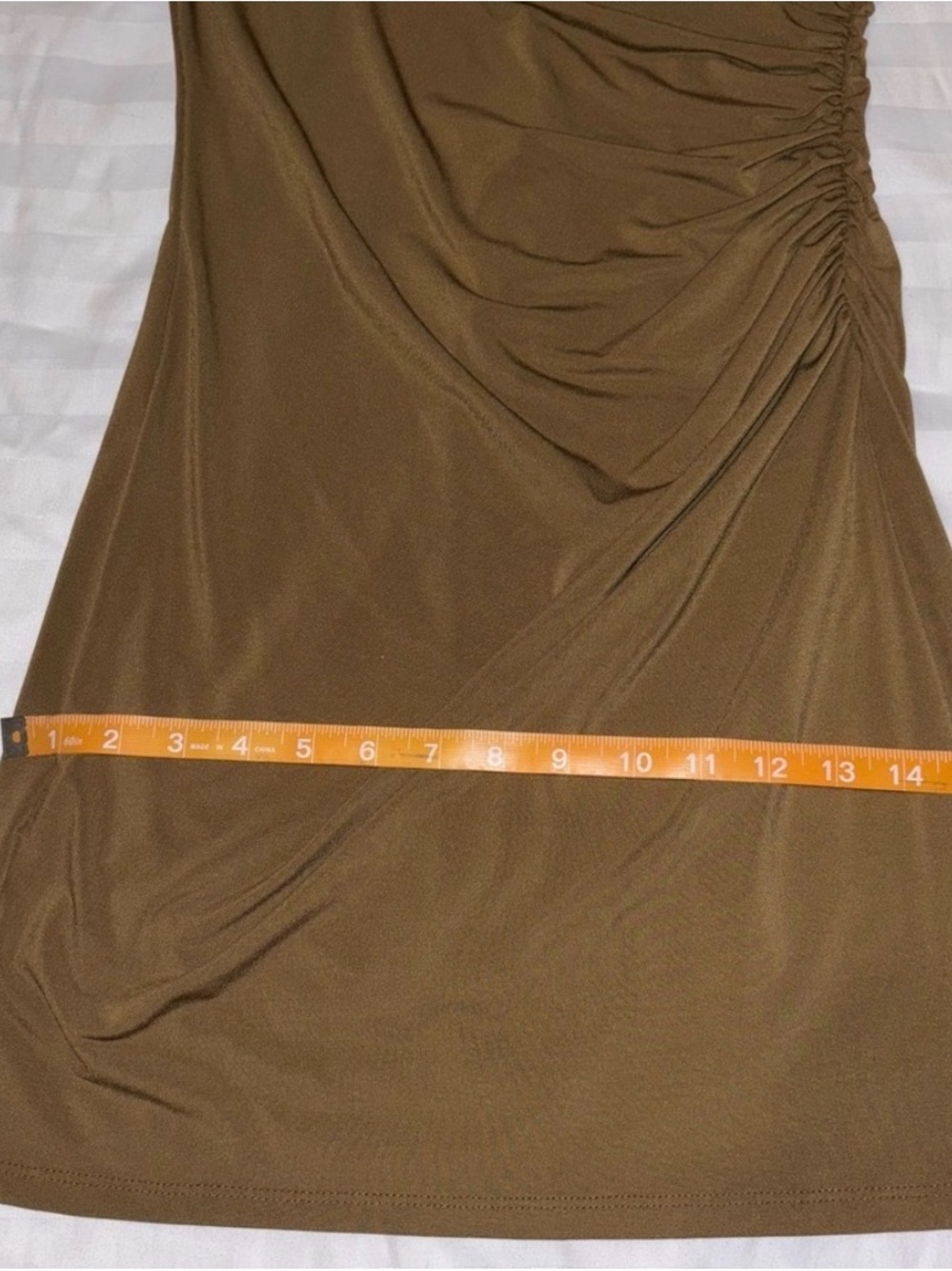 Zara Olive Sleeveless Ruched Mini Dress - Picture 8 of 9